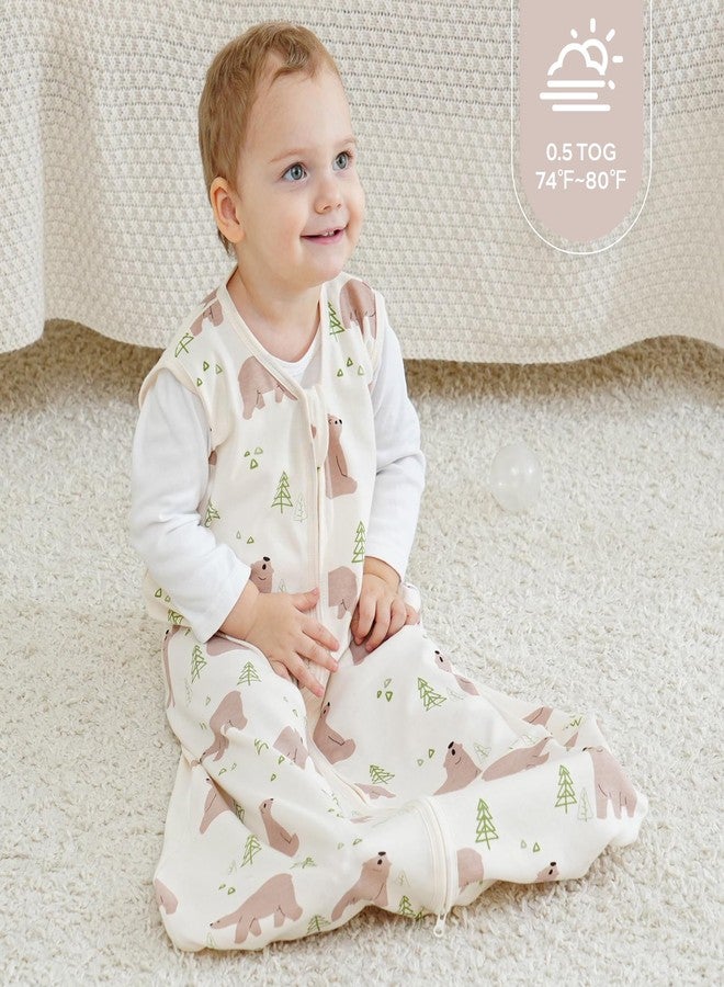 JELLYMONI Baby Sleep Sack 18-24 Months, 100% Cotton 3 Pack 0.5 TOG Baby Wearable Blanket Infant Sleep Sack with 2-Way Zipper Newborn Sleep Sacks - Image 3